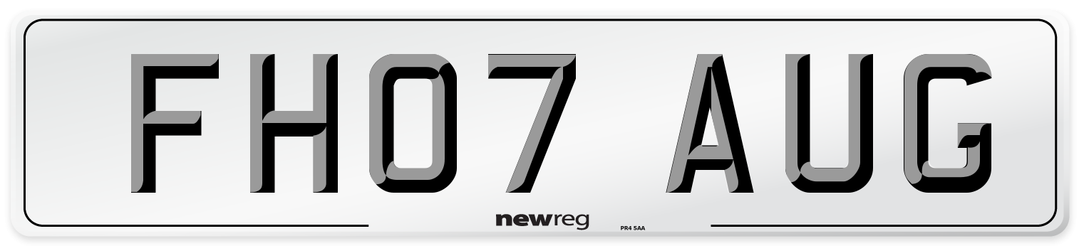 FH07 AUG Number Plate from New Reg